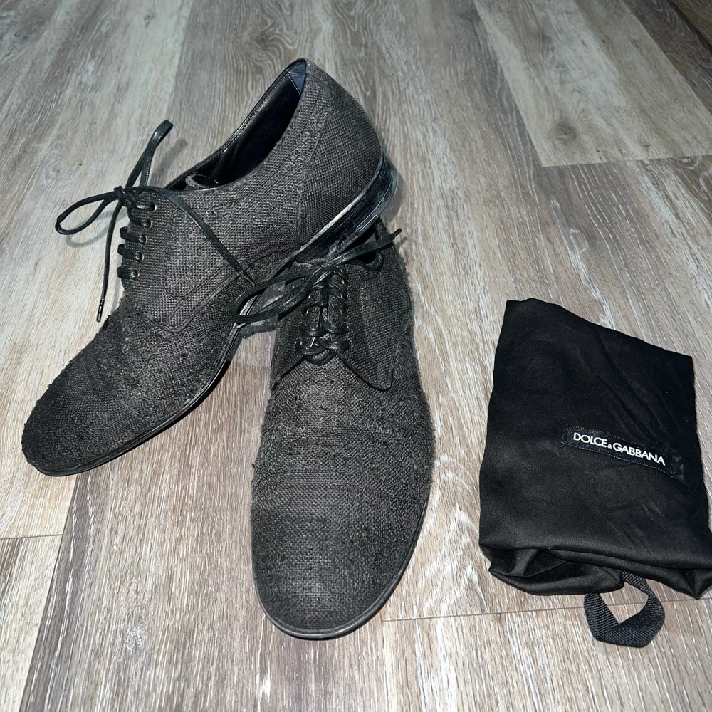 Dolce and Gabbana Black Oxford Dress Shoes Size 41.5